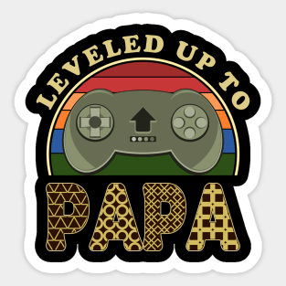 Papa Leveled Up To Vintage Gaming Controller Sticker